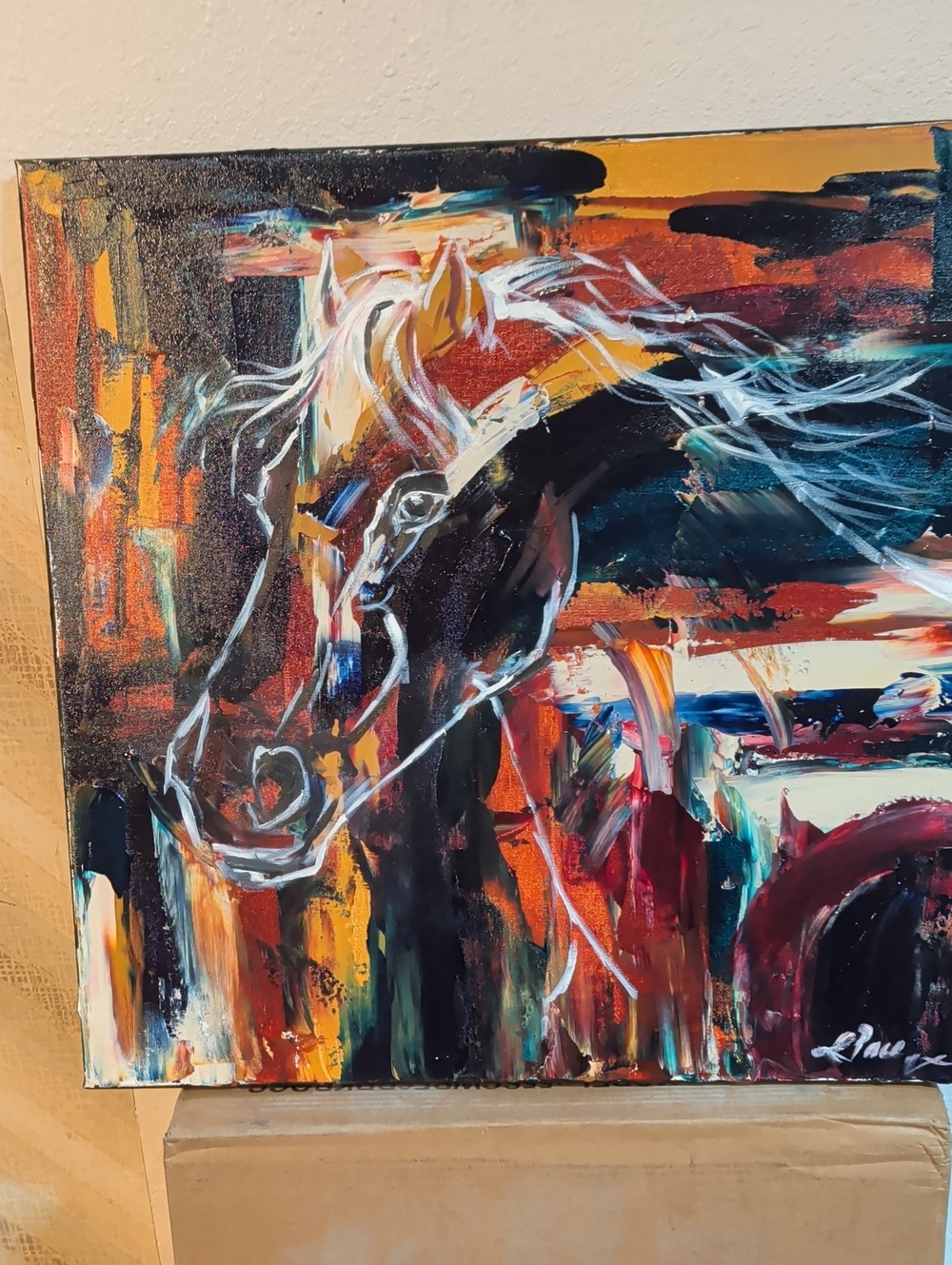 Abstract Horse Canvas Wall Art - Multicolor Santa Fe 9 .24 X 24